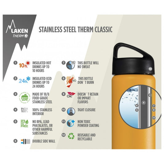 Termos CLASSIC 0,5L od nerdjajućeg čelika crni